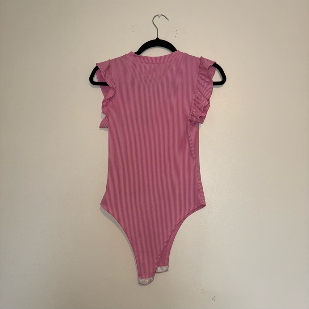 White Ruffled Bodysuit Top - Picture 12 of 12